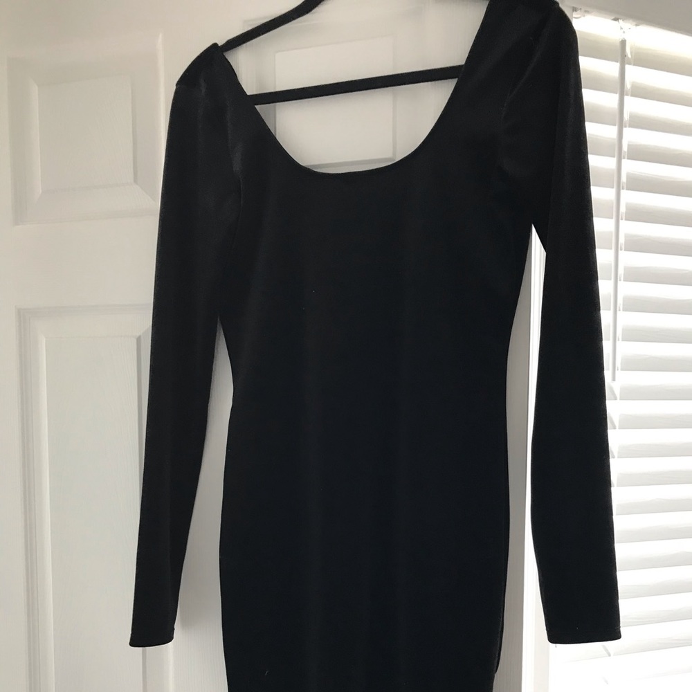 Black velvet dress